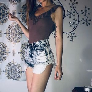 Purple ruffle Bodysuit by Wilfred